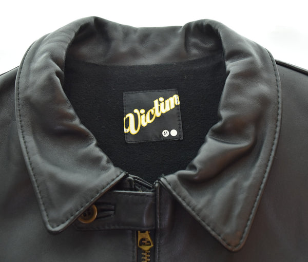 ビクティム VICTIM ヴィクティム ホースナッパレザー ブルゾン シングルライダースジャケット ジャケット ブラック Mサイズ 103MT-3170