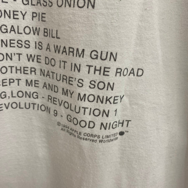 【曜日割引対象外】 ヴィンテージ vintage 90's THE BEATLES "THE WHITE ALBUM 25th ANNIVERSARY" Official Print T-Shirts Tシャツ ホワイト 201MT-4591 VB