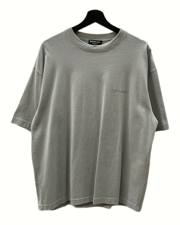 バレンシアガ BALENCIAGA BB CORP MEDIUM FIT T-SHIRT ミディアム フィット Tシャツ 胸ロゴ 半袖 カットソー 薄茶 612966 TJV87 Tシャツ 刺繍 ベージュ Mサイズ 104MT-1182