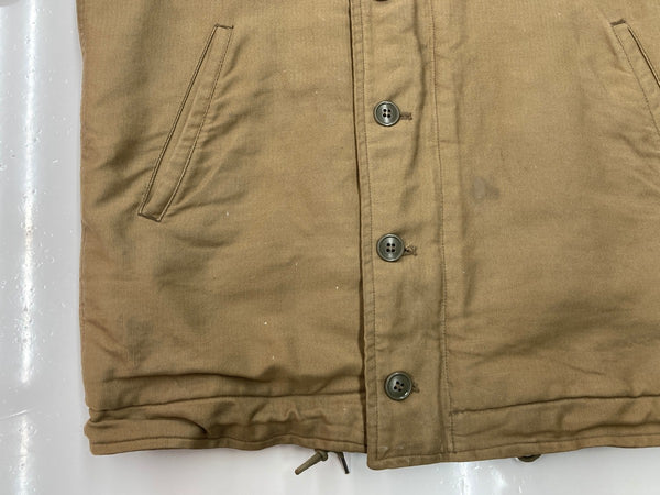 バズリクソンズ BUZZ RICKSON'S N-1 デッキジャケット NAVY DEPARTMENT Military ミリタリー U.S.NAVY ステンシル M品番  M13530 ジャケット ワンポイント ブラウン Lサイズ 104MT-2181