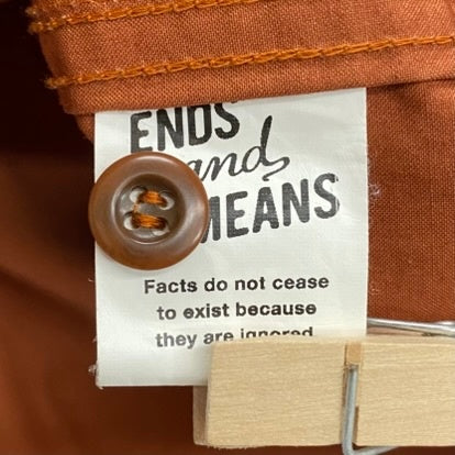 エンズアンドミーンズ ENDS and MEANS Harvest P/O Shirts 長袖シャツ オレンジ Mサイズ 201MT-4242