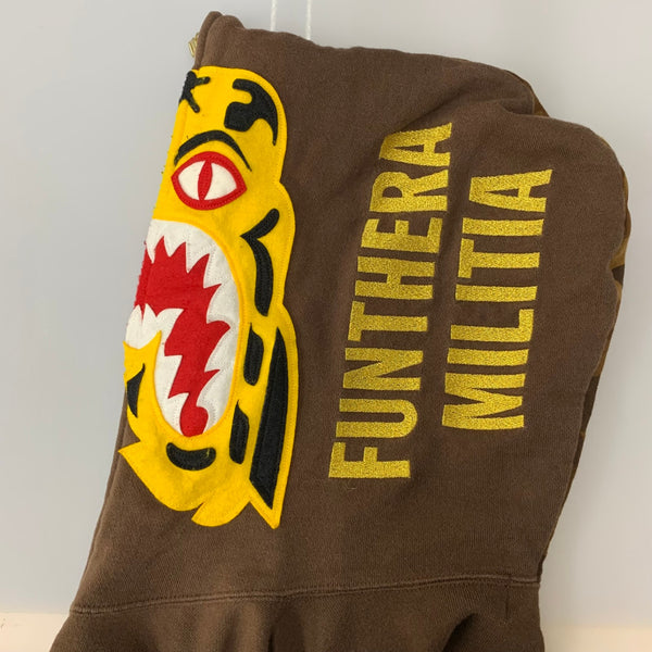 アベイシングエイプ A BATHING APE Tiger Full Zip Hoodie 虎柄 パーカ ブラウン Sサイズ 201MT-4310