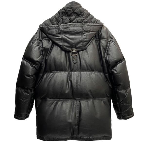 【曜日割引対象外】 ハーレーダビッドソン HARLEY-DAVIDSON レザーダウンジャケット 牛革 ジャケット ブラック Mサイズ 201MT-4498 VB