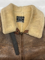 アビレックス AVIREX B-6 FLIGHT JACKET フライト ジャケット ムートン ボア ボンバー ジップアップ 軍用 アウター 茶 サイズ 34 ジャケット 無地 ブラウン 104MT-1810