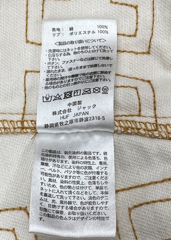 ハフ HUF MONOGRAM BOMBER JACKET モノグラム ボンバー ジャケット 白 ジャケット 刺繍 ホワイト Lサイズ 104MT-1291