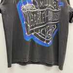 【曜日割引対象外】 ハーレーダビッドソン HARLEY DAVIDSON 2001 LIGHTNING HUGE EMBLEM サンダー USA製 Tシャツ ブラック XLサイズ 201MT-4389 VB