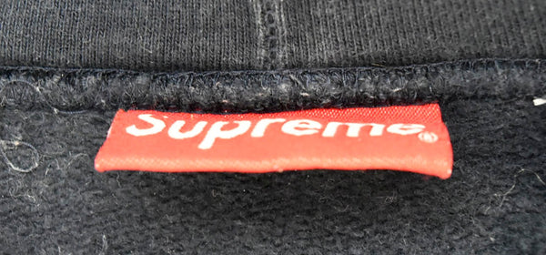 シュプリーム SUPREME 19AW Text Stripe Hooded Sweatshirt テキスト ストライプ フーデッドスウェットシャツ パーカ ネイビー Lサイズ 103MT-915