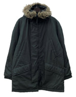 グッドイナフ Goodenough MODS COAT モッズ コート 裏キルティング ジップアップ ファー アウター ジャケット GDEH 黒 ジャケット 無地 ブラック Lサイズ 104MT-2141