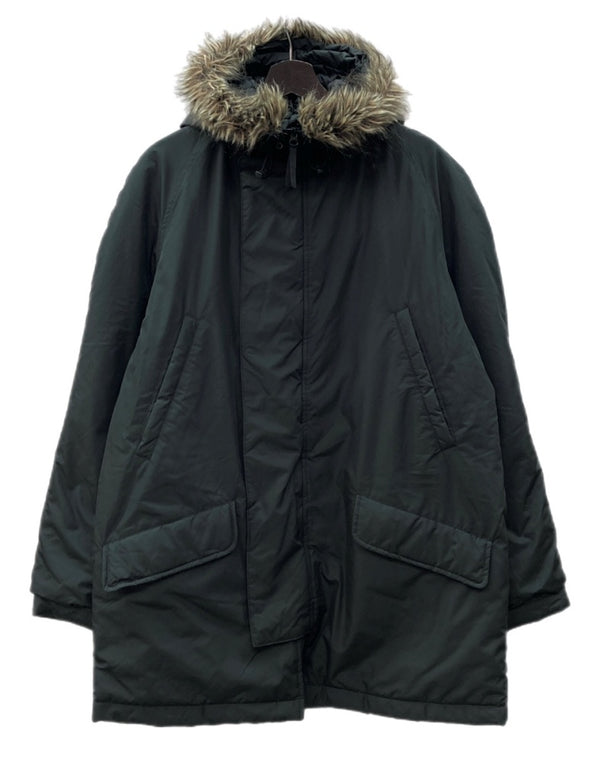 グッドイナフ Goodenough MODS COAT モッズ コート 裏キルティング ジップアップ ファー アウター ジャケット GDEH 黒 ジャケット 無地 ブラック Lサイズ 104MT-2141