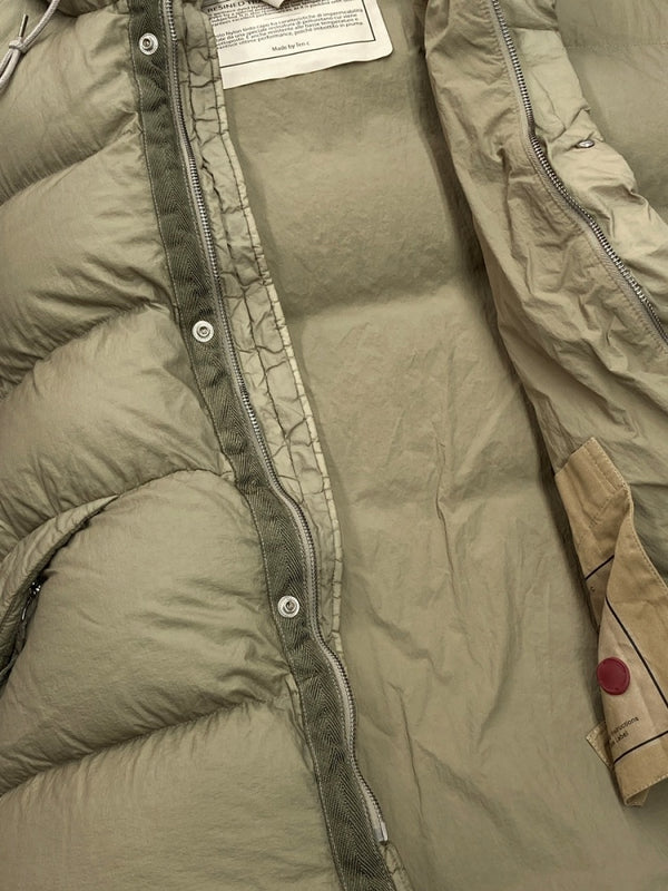 テンシー Ten c ALPINE DOWN JACKET アルパイン ダウン ジャケット ガーメントダイナイロン ジップアップ アウター 緑 TC-J1128 サイズ 48 ジャケット 無地 カーキ 104MT-1422
