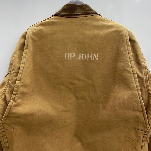 【曜日割引対象外】 カーハート Carhartt 70's デトロイトジャケット ステンシル ジャケット ベージュ 46サイズ 201MT-4874 VB