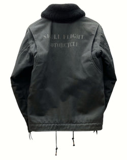 スカルフライト SKULL FLIGHT RIDERS N-1 STENCIL JACKET ライダース ステンシル ジャケット アウター バイカー バイク 黒 36 ジャケット ロゴ ブラック 104MT-845