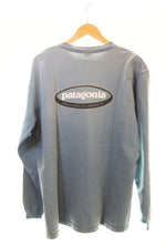 パタゴニア PATAGONIA 90s 90's 90年代 USA製 オーバルロゴ プリント 長袖Tシャツ 青 ロンT ブルー Lサイズ 103MT-1988