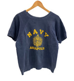 ヴィンテージ vintage 60's 60年代 US NAVY ANNAPOLIS フェード MILITARY ミリタリー 半袖スウェット  - スウェット ネイビー 101MT-4743