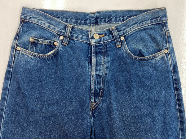 ダブルアールエル RRL DENIM PANTS デニム パンツ ボタンフライ ジーパン ジーンズ USA製 Ralph Lauren インディゴ 青 ロゴ 36-4609955WXS デニム ブルー サイズ 32 104MB-217