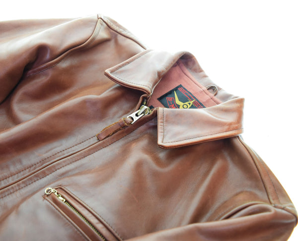 ビーマッコイ B-MCCOY'S  STEERHIDE LEATHER SINGLE RIDERS JACKET ステアハイド シングル レザー ライダース ジャケット バイカー 42 ジャケット ブラウン 103MT-2239