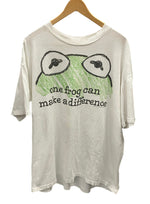 ヴィンテージ Vintage 90's 90s カーミット KERMIT THE FROG CARTOON ©︎Jim Henson Production シングルステッチ - Tシャツ プリント ホワイト フリーサイズ 101MT-2554