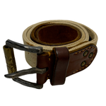 【曜日割引対象外】 【中古】キャピタル KAPITAL Leather Canvas Belt ローラー ベルト・サスペンダー メンズベルト ブラウン 201goods-598 VB