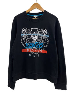 ケンゾー KENZO タイガー刺繍 虎柄 長袖 トレーナー ロゴ刺繍 黒 F855SW1914XL スウェット ブラック Mサイズ 101MT-4275