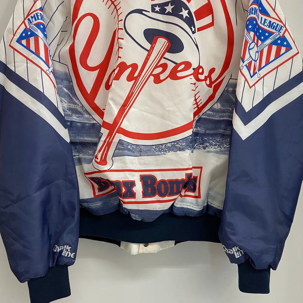 【曜日割引対象外】 ヴィンテージ vintage 80's チョークライン CHALK LINE MLB USA製 ナイロン ジャケット ホワイト Lサイズ 201MT-4208 VB