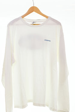 パタゴニア PATAGONIA 90s90年代 Beneficial T's ロングTシャツ ロンT ロンT ホワイト LLサイズ 103MT-2767