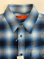 ラディアル RADIALL CHEV - REGULAR COLLARED SHIRT L/S シャドーチェックネルシャツ 青×白 チェック柄 Navy Check RAD-24SS-SH003-01 長袖シャツ マルチカラー Lサイズ 101MT-5147