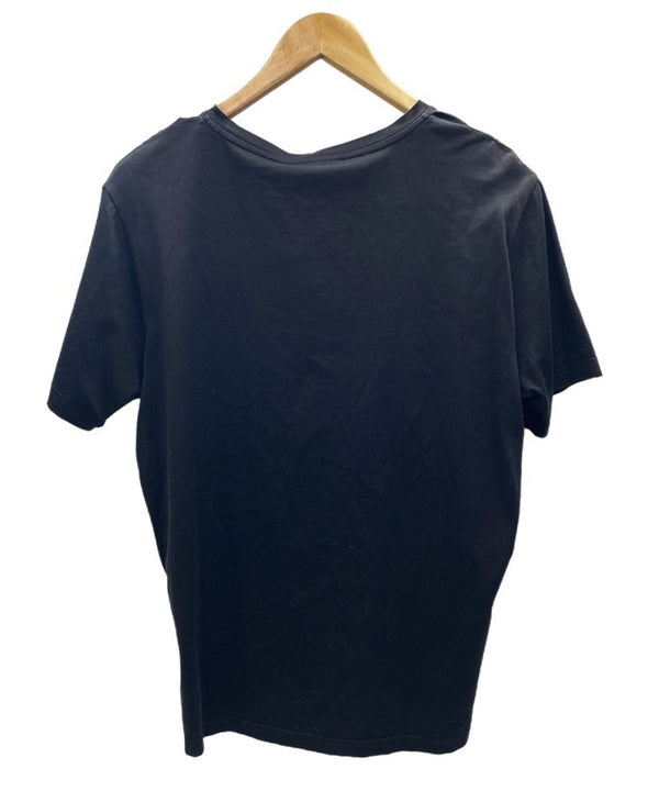 プラダ PRADA 半袖カットソー シンプル 黒 無地 ライン Tシャツ ロゴ ブラック Lサイズ 101MT-2379