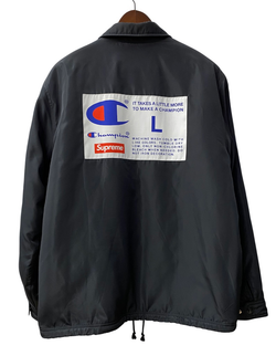 シュプリーム SUPREME × チャンピオン Champion 18AW Label Coaches Jacket ジャケット ブラック Lサイズ 201MT-3094 VB