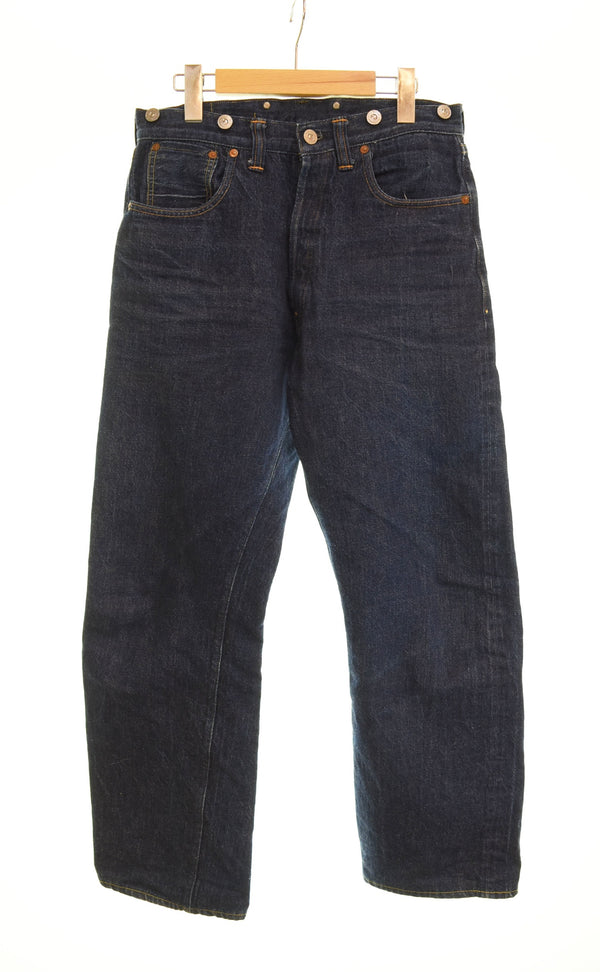 ウエアハウス WAREHOUSE シンチバック ボタンフライ サスペンダーボタン ストレート デニム パンツ デニム ブルー 30 103MB-437