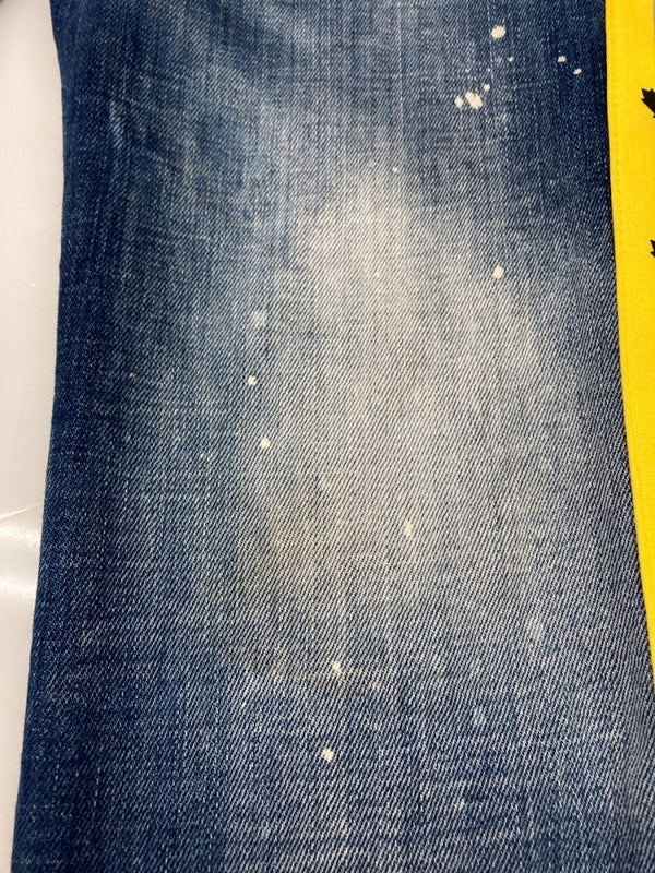 ディースクエアード DSQUARED2 SKATER JEAN スケーター  ジーンズ デニム Gパン スキニー ボタンフライ 加工 パンツ インディゴ 青 ロゴ S74LB0845 デニム ブルー サイズ 42 104MB-315