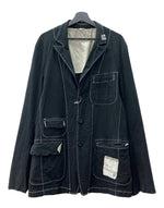 メゾンミハラヤスヒロ Maison MIHARA YASUHIRO 20-21AW TAILORED JACKET テーラード ジャケット MMY ブレザー ホワイトステッチ 黒 A05JK052 サイズ 48 ジャケット ロゴ ブラック 104MT-2120