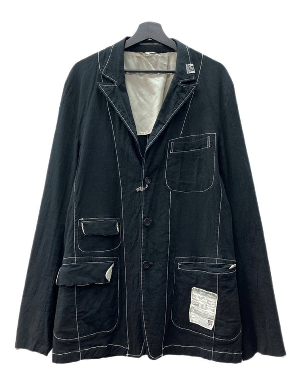 メゾンミハラヤスヒロ Maison MIHARA YASUHIRO 20-21AW TAILORED JACKET テーラード ジャケット MMY ブレザー ホワイトステッチ 黒 A05JK052 サイズ 48 ジャケット ロゴ ブラック 104MT-2120