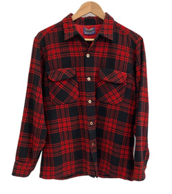 ペンドルトン PENDLETON  60's 60年代 オープンカラー ボードシャツ ウールシャツ 開襟 オンブレチェック vintage ヴィンテージ 長袖シャツ レッド Mサイズ 101MT-4190