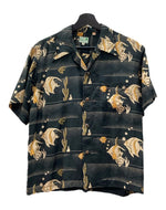 サンサーフ SUN SURF S/S SPECIAL EDITION ALOHA KIHI KIHI アロハ シャツ キヒ キヒ ハワイアン 半袖 開襟 魚 海 黒 SS30210 半袖シャツ 総柄 ブラック Sサイズ 104MT-1710