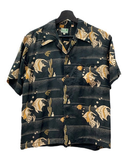 サンサーフ SUN SURF S/S SPECIAL EDITION ALOHA KIHI KIHI アロハ シャツ キヒ キヒ ハワイアン 半袖 開襟 魚 海 黒 SS30210 半袖シャツ 総柄 ブラック Sサイズ 104MT-1710