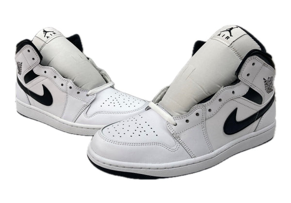 ナイキ NIKE 23年製 AIR JORDAN 1 MID エア ジョーダン ミッド AJ1 ジャンプマン バスケ シューズ 白 黒 DQ8426-132 メンズ靴 スニーカー ホワイト 28cm 104S-874