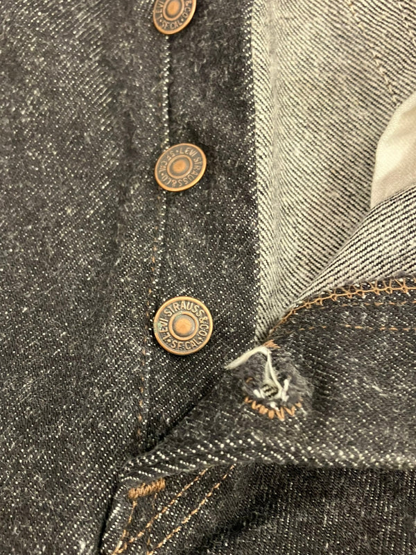 リーバイス Levi's 80's 80年代 赤文字501 先染めブラック ナイロンフットボタン サークルR ボタン裏653刻印 MADE IN USA アメリカ製 VINTAGE ヴィンテージ デニム ブラック W32L34 101MB-754