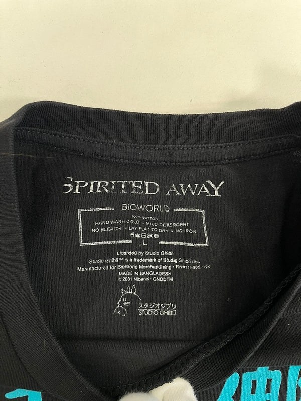 US US古着 Spirited Away 千と千尋の神隠し 映画 MOVIE T-shirts ムービーTシャツ 黒 キャラT  海外版 Tシャツ ブラック Lサイズ 101MT-4670