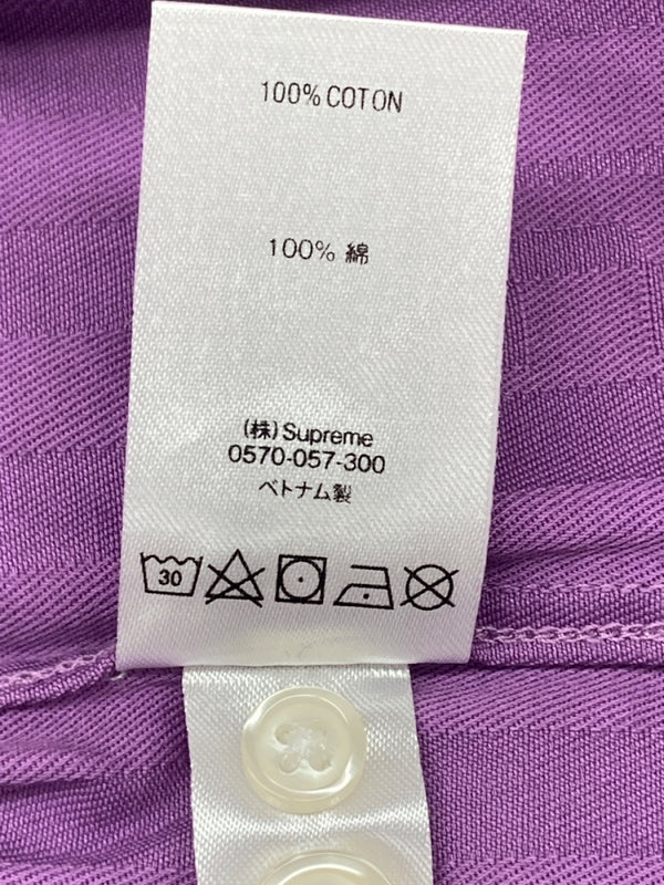 シュプリーム SUPREME 20FW Jacquard Stripe Twill Shirt ジャガード ストライプ ツイル シャツ 紫 長袖シャツ ストライプ パープル Mサイズ 104MT-1707