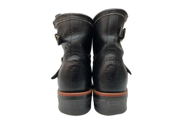 チペワ CHIPPEWA 7INCH ENGINEER BOOTS エンジニア ブーツ Vibramソール バイク 革靴 シューズ 黒 91002 メンズ靴 ブーツ エンジニア ブラック サイズ 7 1/2E 104S-1055