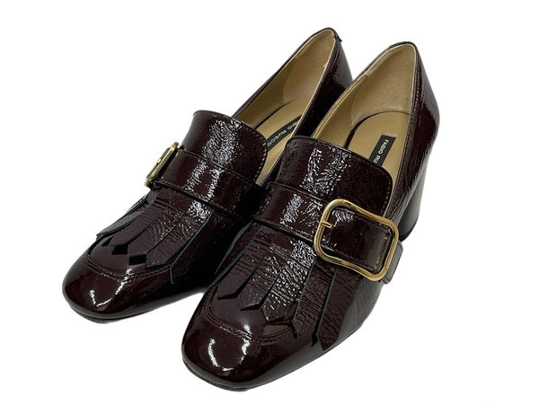 ファビオルスコーニ FABIO RUSCONI GIADA300 ソフトエナメル チャンキーヒール レディース靴 パンプス ワインレッド 37 23.5cm 601sh-5