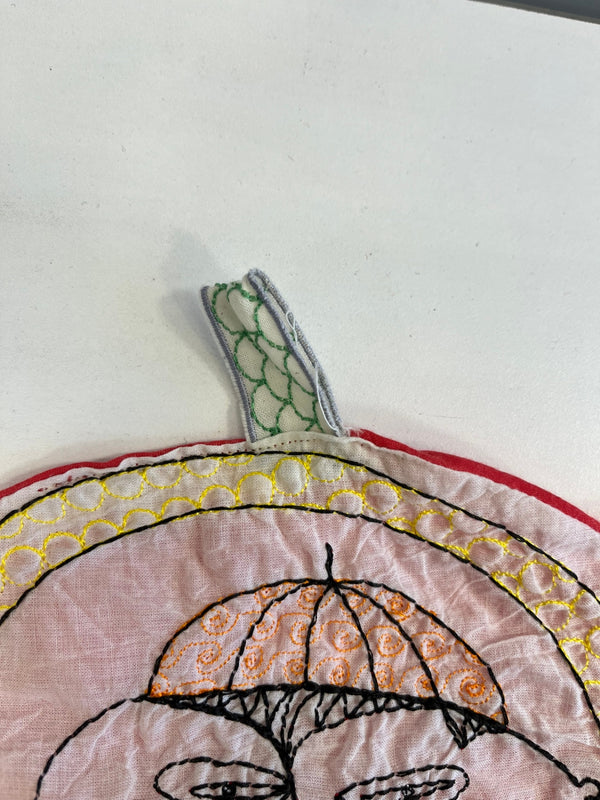 ウロコ ULOCO 刺繍 テキスタイル ステッチ ストール ULOCOガールズ butter milk sugar flour 白 赤 黄色 マフラー・スカーフ レディースマフラー・ストール ホワイト 101G-233