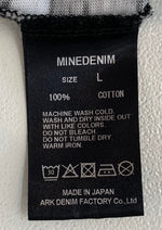 マインデニム MINEDENIM ボーダー 22SS Hazy Border T-SH 2206-6001-07-L2 Tシャツ ブラック Lサイズ