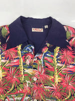 サンサーフ SUN SURF HAWAIIAN SHIRT ハワイアン シャツ アロハシャツ オープンカラー 開襟 半袖 ENCHANTING WATERFALLS 紺 M32181 B 半袖シャツ 花・植物 ネイビー Sサイズ 104MT-1746