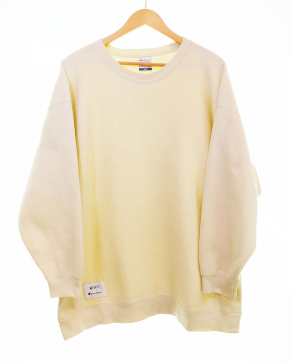 ダブルタップス WTAPS 21AW × Champion チャンピオン CREW REVERSE WEAVE リバースウィーブ クルーネック アイボリー C8-U037 スウェット ベージュ Lサイズ 103MT-2600