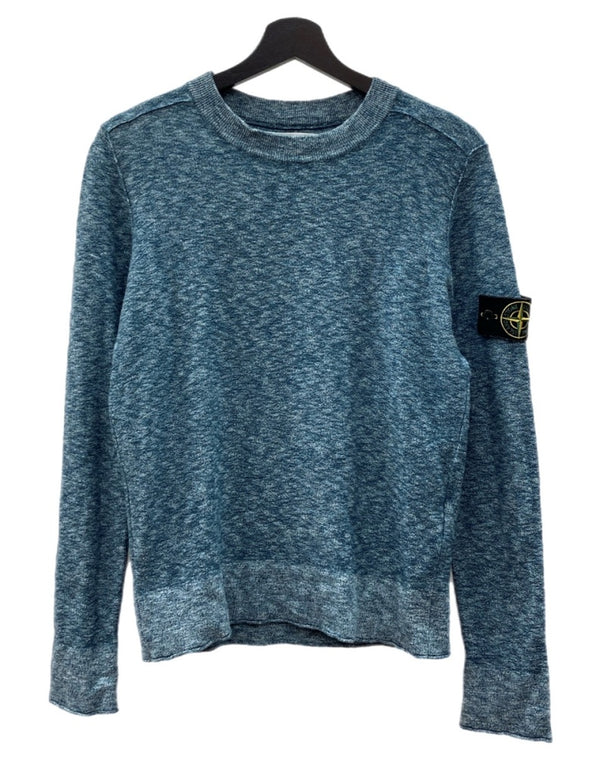 ストーンアイランド STONE ISLAND CNECNECK KNIT クルーネック ニット パッチ プルオーバー 薄手 セーター 青 6915544B2 セーター ロゴ ブルー Sサイズ 104MT-1874