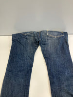 エヴィス EVISU Lot.2001 黄色刺繍カモメ ボタンフライ 緑耳 迷彩柄ポケット 日本製 MADE IN JAPAN デニム ブルー 30×35 101MB-768