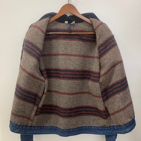 【曜日割引対象外】 ヴィンテージ vintage 50's~60's デニムカバーオール 襟コーデュロイ TALON zip ジャケット ブルー 42サイズ 201MT-3576 VB