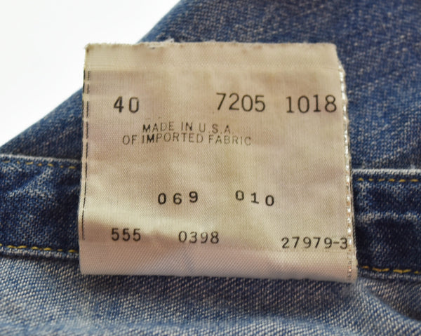 リーバイス Levi's 90s DENIM WESTERN SHIRTS デニムウエスタンシャツ ショートホーン ボタン裏555 90's バレンシア 7205-1018 長袖シャツ ブルー Mサイズ 103MT-3500