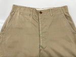 ミリタリー Military 50's U.S.ARMY CHINO CLOTH TROUSERS アメリカ軍 米軍 M-45 ダブルステッチ 尿素ボタン 無地 チノパン ベージュ 31×33 104MB-91